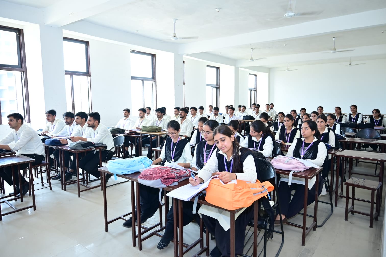 Students during a classroom learning session at MGGC Sikar